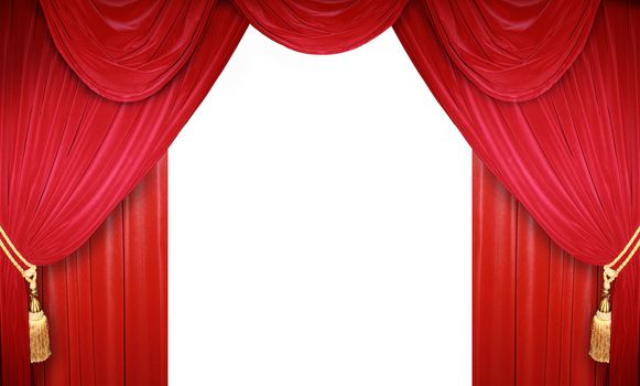 Red curtain of a classical theater 