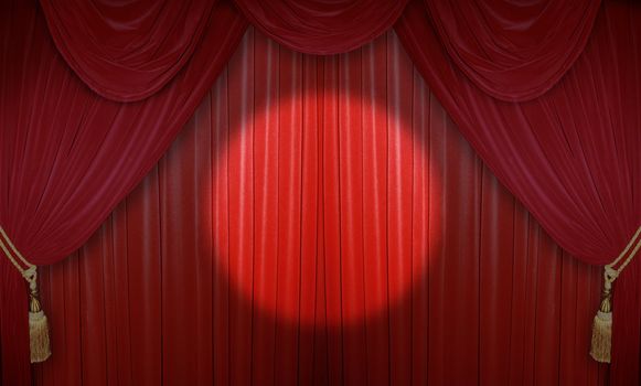 Red curtain of a classical theater 