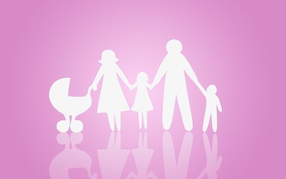 Closeup of paper family