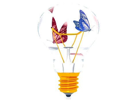 light bulb and butterfly