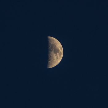 The Mystery Half Moon At The Night Sky