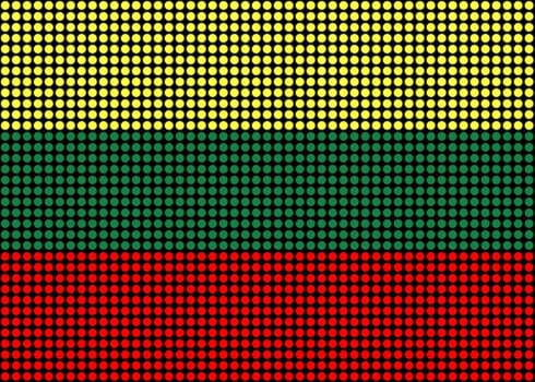 Illustration of a Lithuania Flag made of dots