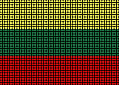 Illustration of a Lithuania Flag made of dots