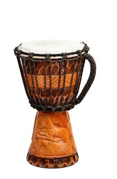 The image of ethnic african drum isolated on white background 