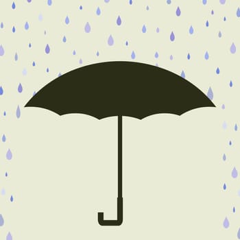 Illustration of an umbrella in the rain