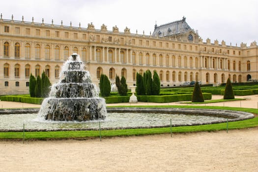  fountain with water in castle chateau Versailles