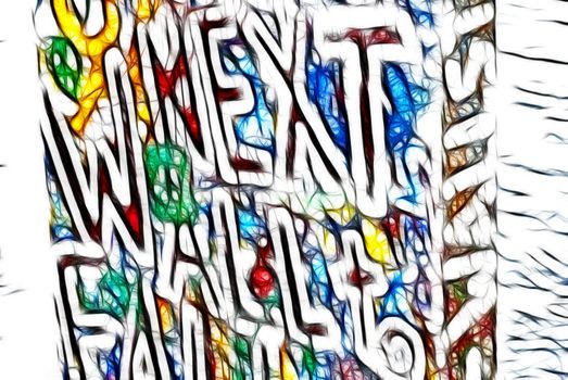 Old Colorful Berlin Wall in West Germany