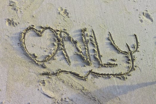 The inscription on the sand