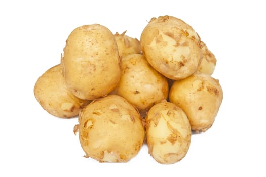 Potatoes isolated on the white background