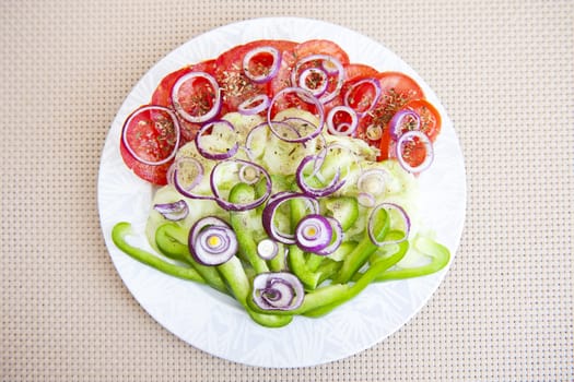 Fresh vegetables on the white background