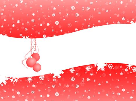 Red Christmas bell on snow background with white space
