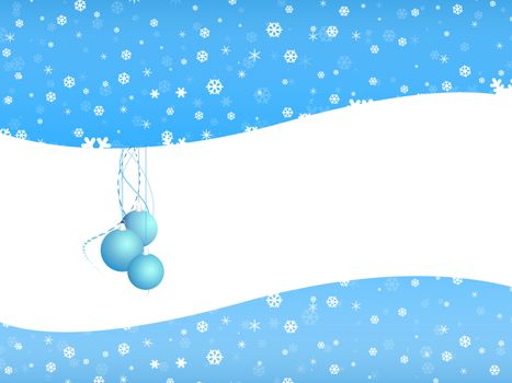 Cartoon  Christmas bell on snow background with white space
