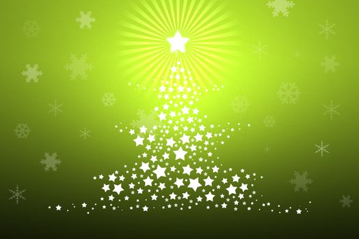 Christmas background, silhouette of a christmas tree