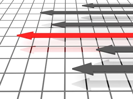 Red arrow is the leader of competition