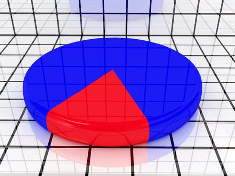 The shiny colored diagram on a white background