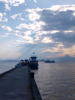 Transportation ship at sea in Thailand  