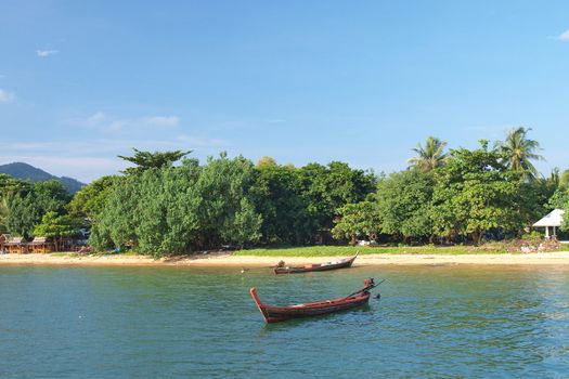 boat on the sea in payam island, Thailand