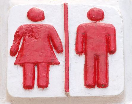 Restroom signs for men and women