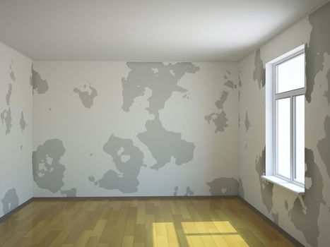 A small empty room with a window