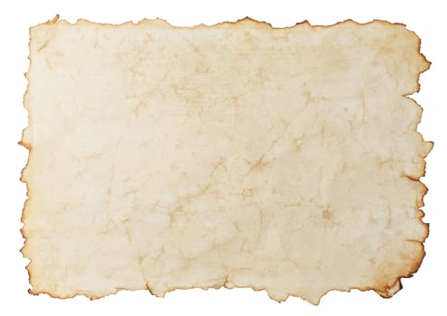 Old paper isolated on white background