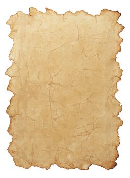 Old paper isolated on white background