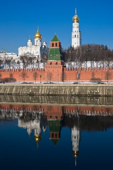 Famous Moscow Kremlin in winter, Russia