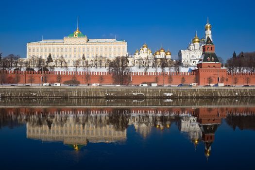 Famous Moscow Kremlin in winter, Russia