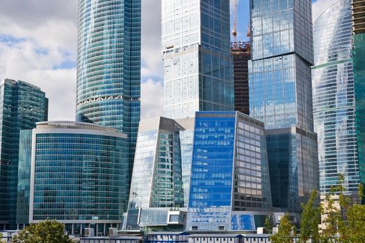 Modern business skyscrapers in Moscow city, Russia