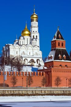 Moscow Kremlin Tower and Cathedral of the Archangel