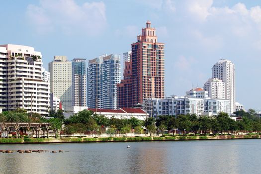 Business area buildings of Bangkok, Thailand     