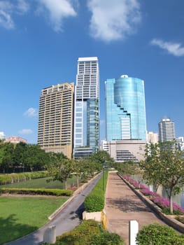 Business area buildings of Bangkok, Thailand     