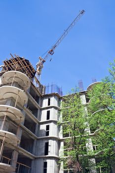 Construction site of an apartments building