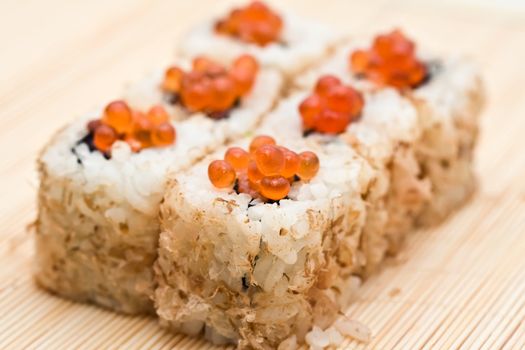 Traditional Japanese food Sushi, close-up