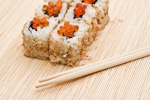 Traditional Japanese food Sushi, close-up