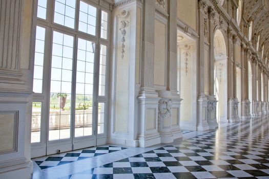 View of Galleria di Diana in Venaria Royal Palace, close to Torino, Piemonte region
