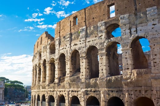 Ruins of great stadium Colosseum, Rome, Italy
