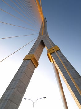 Mega sling Bridge,Rama 8, in bangkok Thailand         