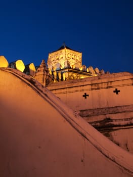 Ancient Thai fortress near Chao Phraya river in Bangkok.