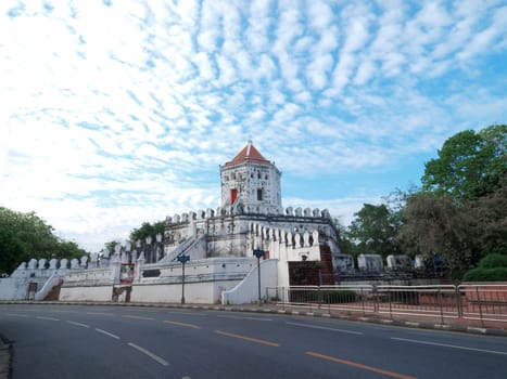 Ancient Thai fortress near Chao Phraya river in Bangkok.