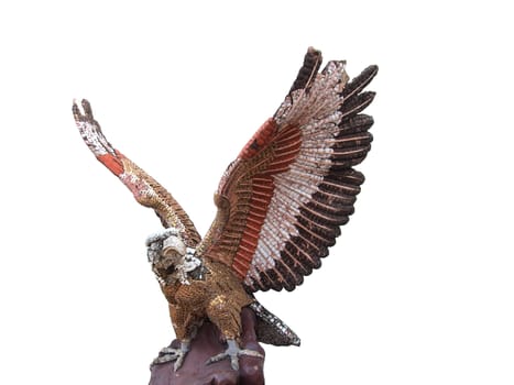 Sculpture of eagle isolate on white background