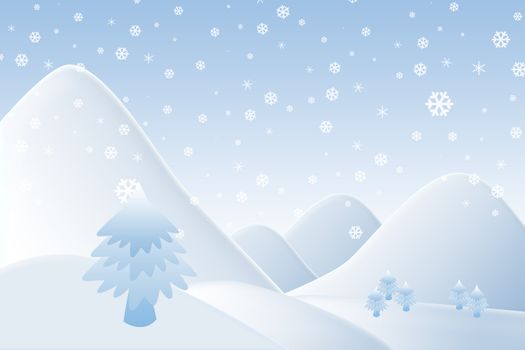 Christmas background,Snow man with mountain