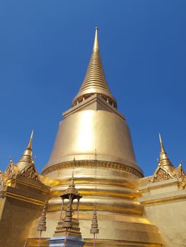 Golden pagoda in Grand Palace ,Bangkok Thailand        