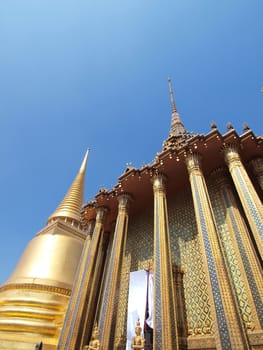 Golden pagoda in Grand Palace ,Bangkok Thailand