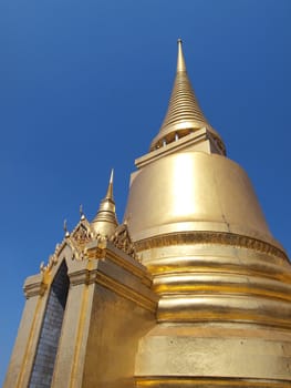 Golden pagoda in Grand Palace ,Bangkok Thailand     