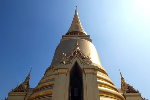 Golden pagoda in Grand Palace ,Bangkok Thailand      