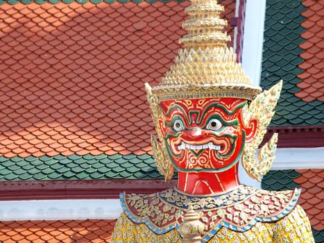 Thai Demon in Grand Palace , Bangkok Thailand 