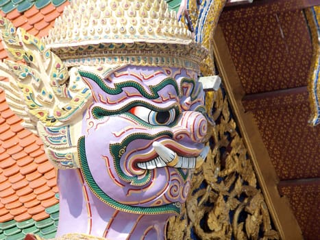 Thai Demon in Grand Palace , Bangkok Thailand 