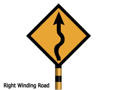 Signs that the path is winding simmer very careful driving in your car.