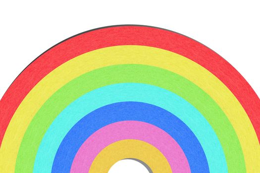 Recycle paper rainbow on white background