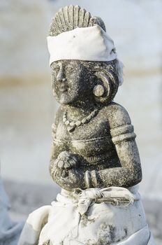 religious sculpture in temple bali indonesia